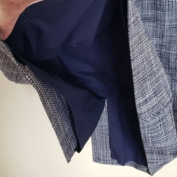 Like NEW Banana Republic navy and white tweed lined pencil skirt - Picture 2 of 6
